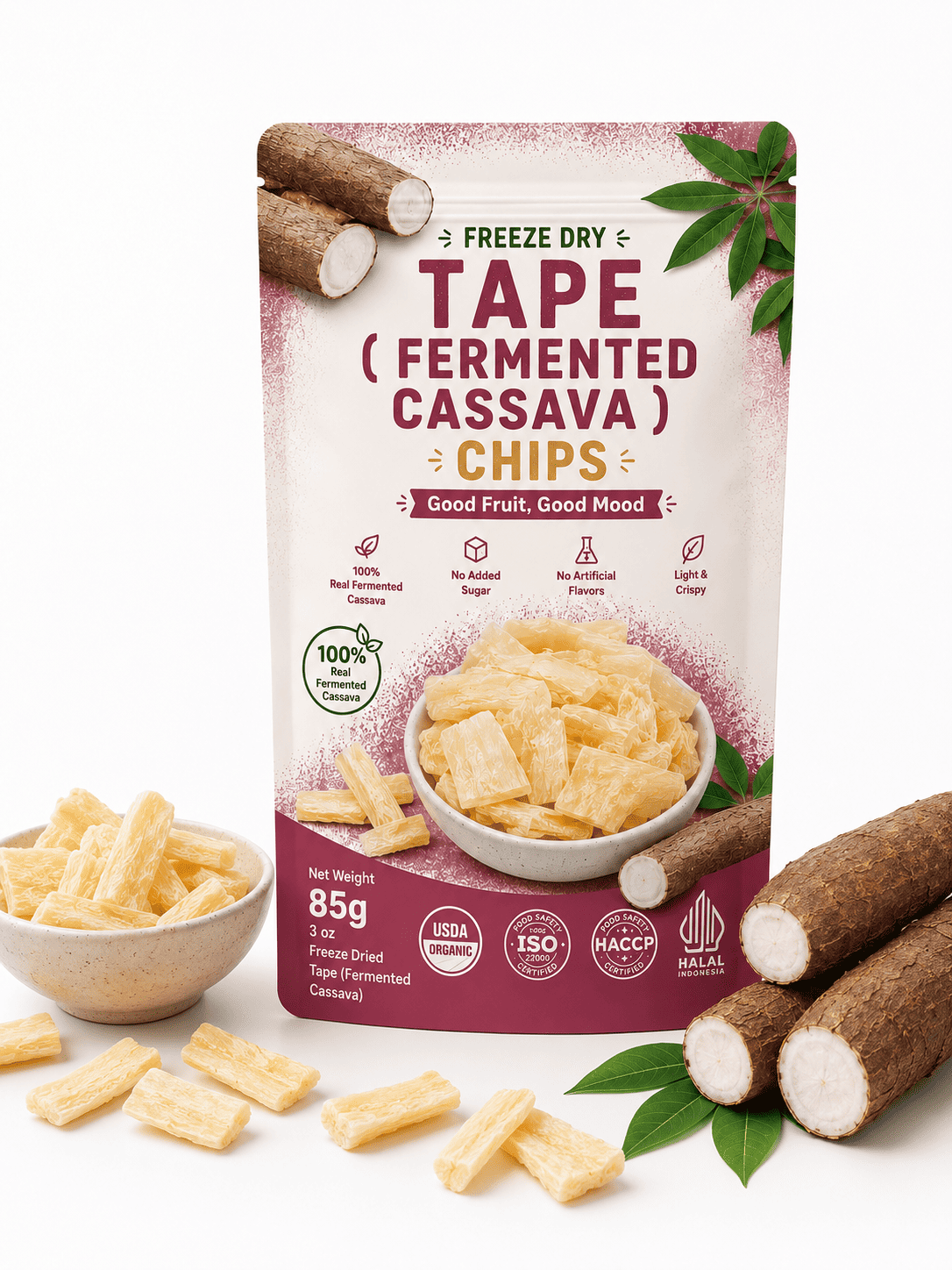 Fermented Cassava Chips Freeze Dry